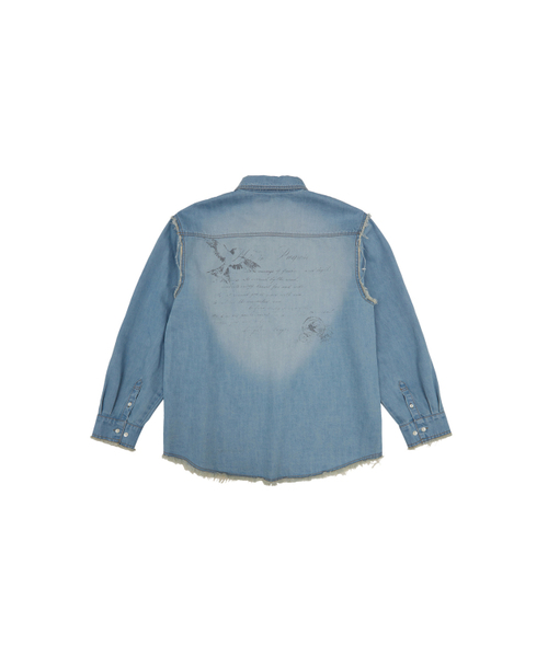 MEA（メア）の「VINTAGE LETTER DENIM SHIRT [LIGHT INDIGO]（シャツ/ブラウス・メンズ・その他・3/2）」の2枚目の写真