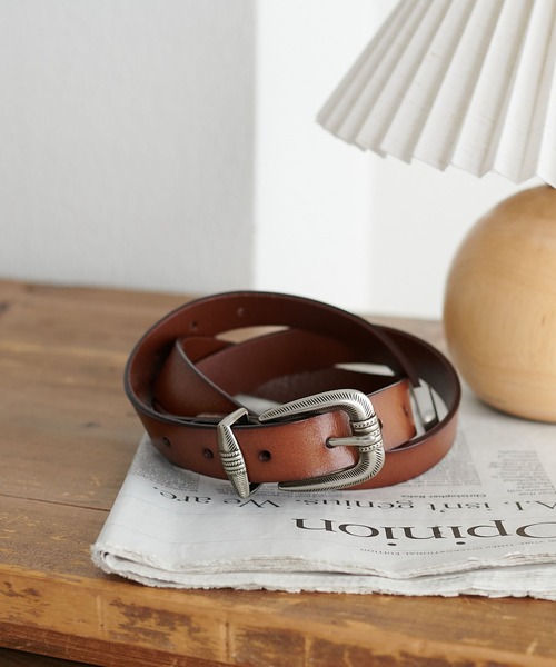 DISCOAT（ディスコート）の「【Enlude】ウエスタンバックルベルト《ユニセックス》（ベルト・レディース・ベージュ/ブラウン/ブラック・ONE SIZE）」の2枚目の写真