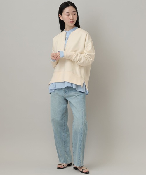 A part by（アパートバイ）の「【WEB限定】ハーフZIPスエットプルオーバー（スウェット・レディース・チャコールグレー/アイボリー/グレー系その他4・FREE）」の4枚目の写真