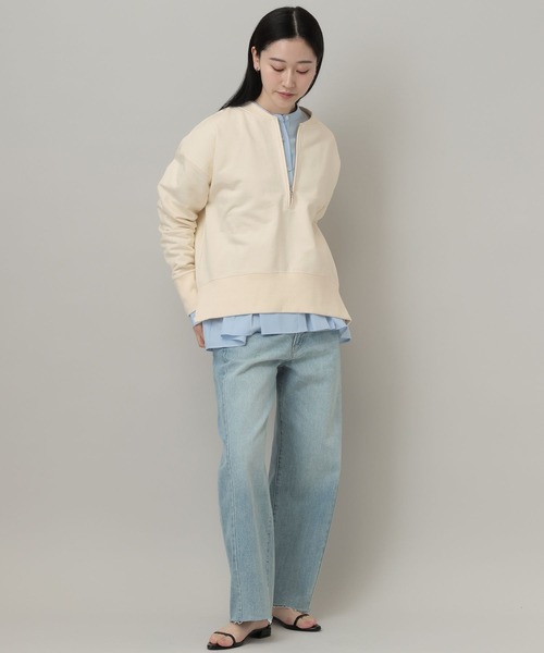 A part by（アパートバイ）の「【WEB限定】ハーフZIPスエットプルオーバー（スウェット・レディース・チャコールグレー/アイボリー/グレー系その他4・FREE）」の5枚目の写真