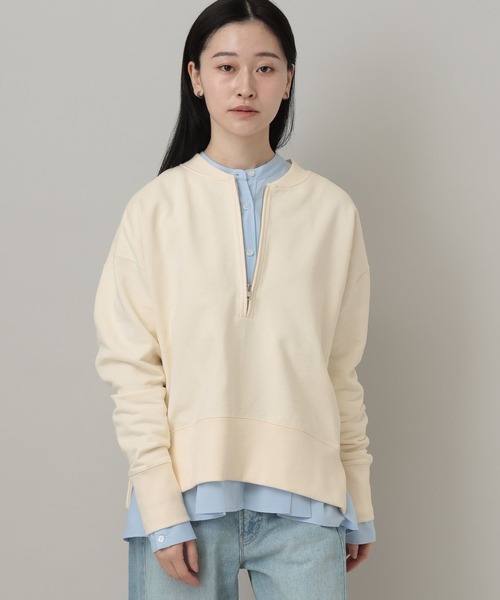 A part by（アパートバイ）の「【WEB限定】ハーフZIPスエットプルオーバー（スウェット・レディース・チャコールグレー/アイボリー/グレー系その他4・FREE）」の8枚目の写真