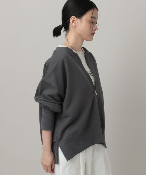 A part by(アパートバイ)の「【WEB/一部店舗限定】ハーフZIPスウェットプルオーバー(スウェット・レディース・チャコールグレー/アイボリー/グレー系その他4/ブラウン・FREE)」の7枚目の写真