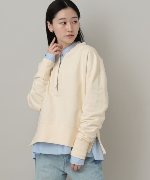 A part by（アパートバイ）の「【WEB限定】ハーフZIPスエットプルオーバー（スウェット・レディース・チャコールグレー/アイボリー/グレー系その他4・FREE）」の9枚目の写真