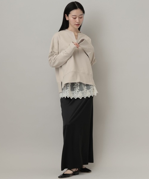 A part by（アパートバイ）の「【WEB限定】ハーフZIPスエットプルオーバー（スウェット・レディース・チャコールグレー/アイボリー/グレー系その他4・FREE）」の15枚目の写真