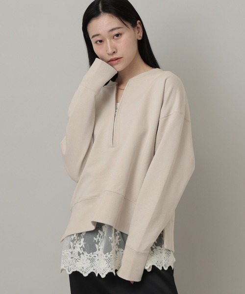 A part by（アパートバイ）の「【WEB限定】ハーフZIPスエットプルオーバー（スウェット・レディース・チャコールグレー/アイボリー/グレー系その他4・FREE）」の21枚目の写真