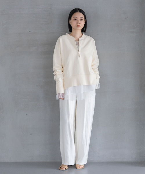 A part by(アパートバイ)の「【WEB/一部店舗限定】ハーフZIPスウェットプルオーバー(スウェット・レディース・チャコールグレー/アイボリー/グレー系その他4/ブラウン・FREE)」の15枚目の写真