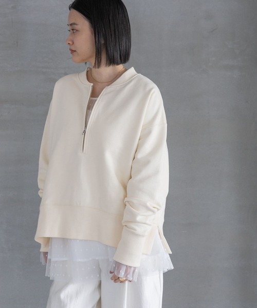 A part by(アパートバイ)の「【WEB/一部店舗限定】ハーフZIPスウェットプルオーバー(スウェット・レディース・チャコールグレー/アイボリー/グレー系その他4/ブラウン・FREE)」の19枚目の写真