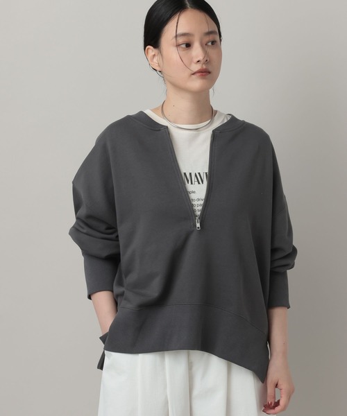 A part by(アパートバイ)の「【WEB/一部店舗限定】ハーフZIPスウェットプルオーバー(スウェット・レディース・チャコールグレー/アイボリー/グレー系その他4/ブラウン・FREE)」の6枚目の写真