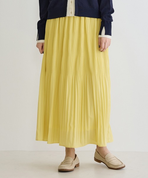 NICOLE white(ニコルホワイト)の「マジョリカプリーツスカート(スカート・レディース・その他3/その他2/イエロー/カーキ/チャコールグレー/ブルー・FREE)」の4枚目の写真