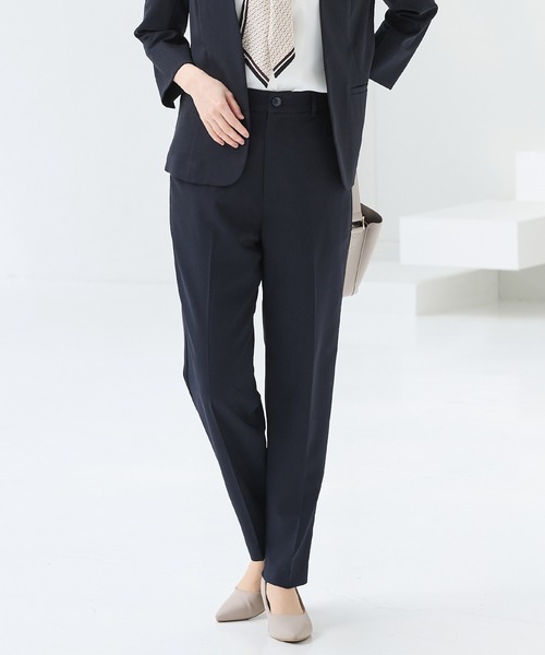 Honeys（ハニーズ）の「【ストレッチ・ウォッシャブル・イージーケア・接触冷感】センタープレスパンツ（股下６３ｃｍ）（スラックス・レディース・杢グレー/ライトグレー系/ネイビー/ブラック/ベージュ・M/L/LL/3L/S）」の14枚目の写真