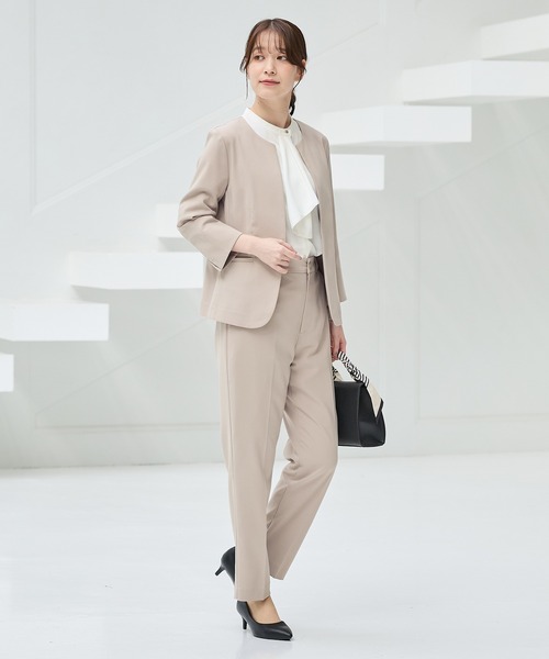 Honeys（ハニーズ）の「【ストレッチ・ウォッシャブル・イージーケア・接触冷感】センタープレスパンツ（股下６３ｃｍ）（スラックス・レディース・杢グレー/ライトグレー系/ネイビー/ブラック/ベージュ・M/L/LL/3L/S）」の17枚目の写真