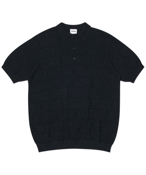NOMANUAL(NOMANUAL)の「M.F JACQUARD POLO SHIRT - BLACK(Tシャツ/カットソー・レディース・その他・LARGE/SMALL/MEDIUM/X-LARGE)」の1枚目の写真