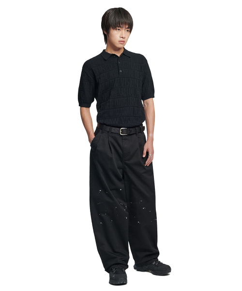 NOMANUAL(NOMANUAL)の「M.F JACQUARD POLO SHIRT - BLACK(Tシャツ/カットソー・レディース・その他・LARGE/SMALL/MEDIUM/X-LARGE)」の3枚目の写真