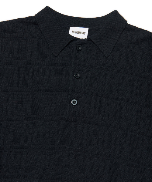 NOMANUAL(NOMANUAL)の「M.F JACQUARD POLO SHIRT - BLACK(Tシャツ/カットソー・レディース・その他・LARGE/SMALL/MEDIUM/X-LARGE)」の4枚目の写真