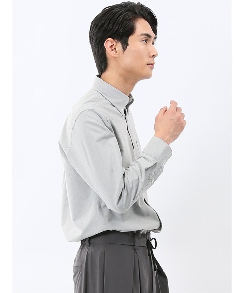 TAKA-Q(タカキュー)の「【ややゆったり リラックス】タカキュー 綿混 オックス ボタンダウン 長袖 シャツ(シャツ/ブラウス・メンズ・ホワイト/グレー系その他2/ブルー・MEDIUM/LARGE/X-LARGE)」の6枚目の写真