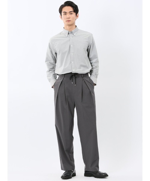 TAKA-Q(タカキュー)の「【ややゆったり リラックス】タカキュー 綿混 オックス ボタンダウン 長袖 シャツ(シャツ/ブラウス・メンズ・ホワイト/グレー系その他2/ブルー・MEDIUM/LARGE/X-LARGE)」の7枚目の写真