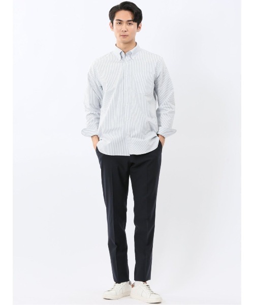 TAKA-Q(タカキュー)の「【ややゆったり リラックス】タカキュー 綿混 オックス ボタンダウン 長袖 シャツ(シャツ/ブラウス・メンズ・ホワイト/グレー系その他2/ブルー・MEDIUM/LARGE/X-LARGE)」の17枚目の写真