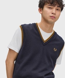 FRED PERRY(�t���b�h�y���[)��Tipped V-Neck Tank�^�e�B�b�v���C��V�l�b�N�x�X�g(�x�X�g)