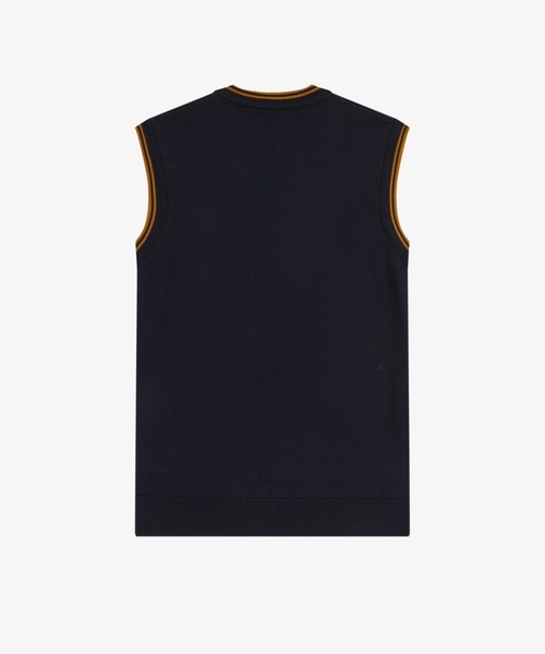 FRED PERRY(フレッドペリー)の「Tipped V-Neck Tank/ティップラインVネックベスト(ベスト・メンズ・ネイビー・M/L/S)」の7枚目の写真