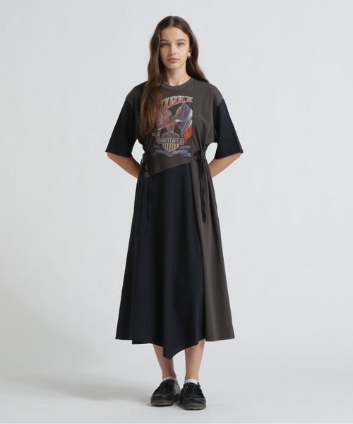 AVIREX(アヴィレックス)の「《直営店限定》REMAKE‐STYLE DRESS WITH EAGLE PRINT(ワンピース・レディース・ブルー/チャコールグレー/オートミール・F)」の7枚目の写真