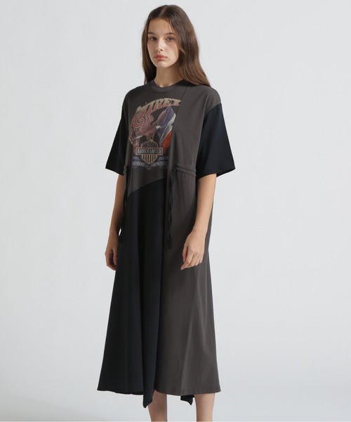 AVIREX(アヴィレックス)の「《直営店限定》REMAKE‐STYLE DRESS WITH EAGLE PRINT(ワンピース・レディース・ブルー/チャコールグレー/オートミール・F)」の8枚目の写真