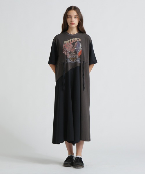 AVIREX(アヴィレックス)の「《直営店限定》REMAKE‐STYLE DRESS WITH EAGLE PRINT(ワンピース・レディース・ブルー/チャコールグレー/オートミール・F)」の9枚目の写真