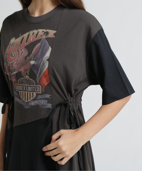 AVIREX(アヴィレックス)の「《直営店限定》REMAKE‐STYLE DRESS WITH EAGLE PRINT(ワンピース・レディース・ブルー/チャコールグレー/オートミール・F)」の13枚目の写真