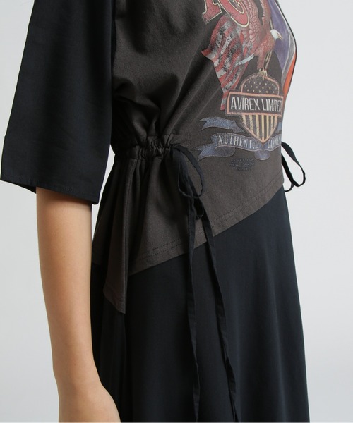 AVIREX(アヴィレックス)の「《直営店限定》REMAKE‐STYLE DRESS WITH EAGLE PRINT(ワンピース・レディース・ブルー/チャコールグレー/オートミール・F)」の15枚目の写真