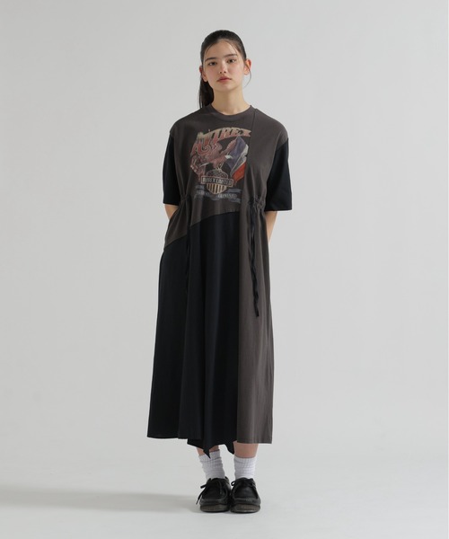 AVIREX(アヴィレックス)の「《直営店限定》REMAKE‐STYLE DRESS WITH EAGLE PRINT(ワンピース・レディース・ブルー/チャコールグレー/オートミール・F)」の19枚目の写真