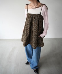 【SANSeLF】レオパードリボンキャミチュニック saw26s037