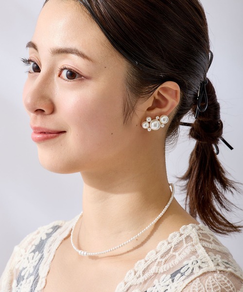CALIN STANDARD(カリンスタンダード)の「◆◆金属アレルギー対応◆◆〈ecru〉バブルパールイヤリング(イヤリング・レディース・ゴールド・FREE)」の4枚目の写真