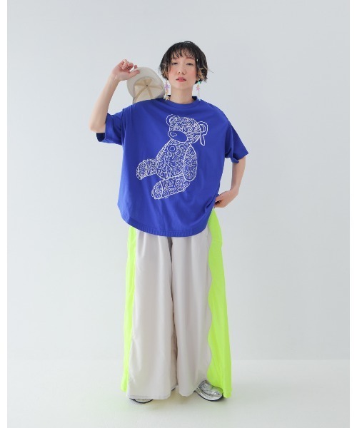 unica(ユニカ)の「サイドメッシュワイドパンツ laides(その他パンツ・レディース・ピンク/グレー・F)」の4枚目の写真