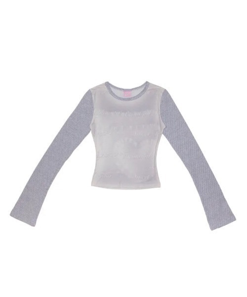 Unopened gift（アンオープンドギフト）の「【Unopened gift】pillow talk tshirt / 【アンオープンドギフト】ロゴハートフィット長袖Tシャツ（Tシャツ/カットソー・レディース・グレー・ONE SIZE）」の6枚目の写真