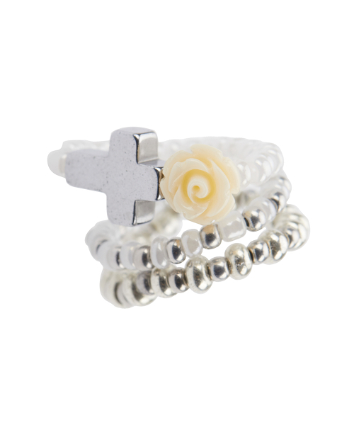 LUVISTRUE（ラヴイズトゥルー）の「EL CROSS ROSE LAYERED RING(IVORY)（リング・レディース・その他・FREE）」の2枚目の写真
