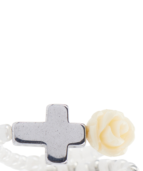 LUVISTRUE（ラヴイズトゥルー）の「EL CROSS ROSE LAYERED RING(IVORY)（リング・レディース・その他・FREE）」の4枚目の写真