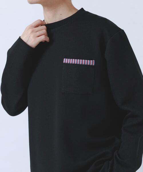 ITEMS URBANRESEARCH(アイテムズ アーバンリサーチ)の「裏ストライプダンボールカットソー(Tシャツ/カットソー・メンズ・ネイビー/ベージュ/グリーン/ブラック・MEDIUM/LARGE)」の5枚目の写真