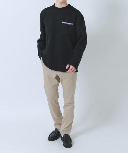 ITEMS URBANRESEARCH(アイテムズ アーバンリサーチ)の「裏ストライプダンボールカットソー(Tシャツ/カットソー・メンズ・ネイビー/ベージュ/グリーン/ブラック・MEDIUM/LARGE)」の11枚目の写真