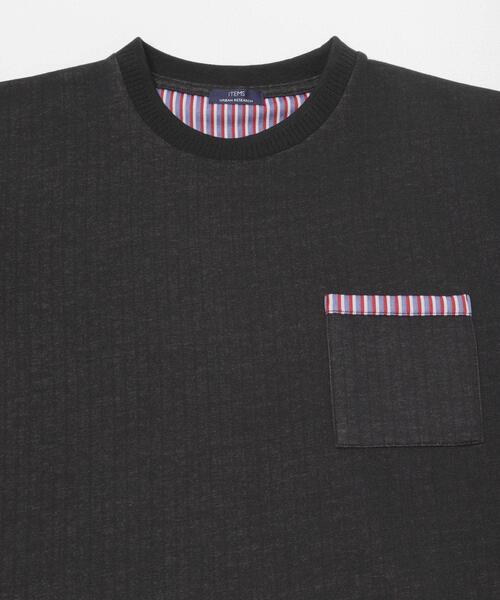 ITEMS URBANRESEARCH(アイテムズ アーバンリサーチ)の「裏ストライプダンボールカットソー(Tシャツ/カットソー・メンズ・ネイビー/ベージュ/グリーン/ブラック・MEDIUM/LARGE)」の13枚目の写真