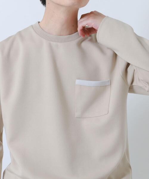 ITEMS URBANRESEARCH(アイテムズ アーバンリサーチ)の「裏ストライプダンボールカットソー(Tシャツ/カットソー・メンズ・ネイビー/ベージュ/グリーン/ブラック・MEDIUM/LARGE)」の14枚目の写真