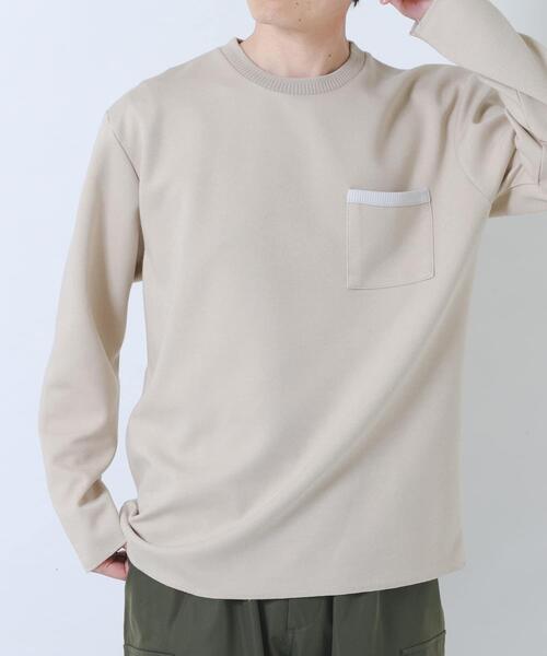 ITEMS URBANRESEARCH(アイテムズ アーバンリサーチ)の「裏ストライプダンボールカットソー(Tシャツ/カットソー・メンズ・ネイビー/ベージュ/グリーン/ブラック・MEDIUM/LARGE)」の16枚目の写真