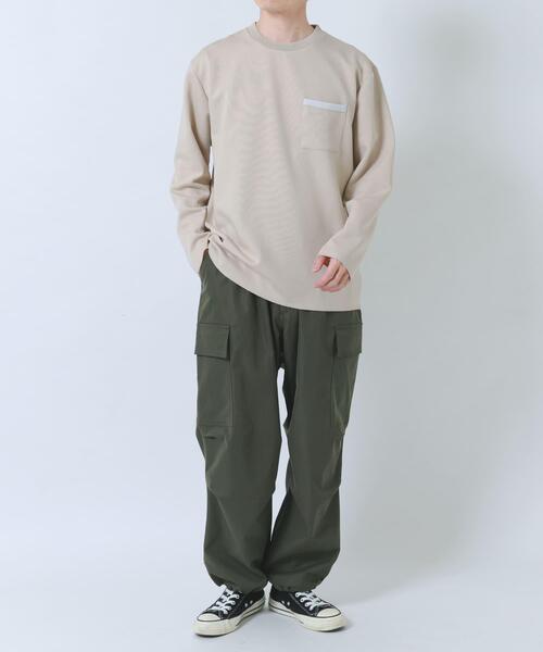 ITEMS URBANRESEARCH(アイテムズ アーバンリサーチ)の「裏ストライプダンボールカットソー(Tシャツ/カットソー・メンズ・ネイビー/ベージュ/グリーン/ブラック・MEDIUM/LARGE)」の17枚目の写真