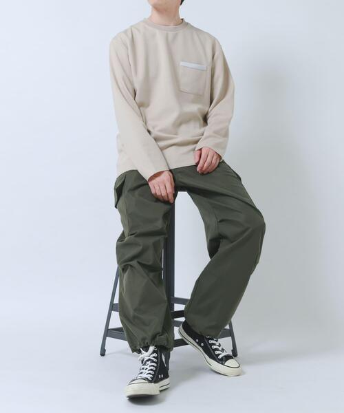 ITEMS URBANRESEARCH(アイテムズ アーバンリサーチ)の「裏ストライプダンボールカットソー(Tシャツ/カットソー・メンズ・ネイビー/ベージュ/グリーン/ブラック・MEDIUM/LARGE)」の18枚目の写真