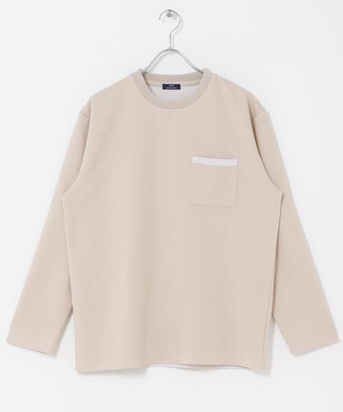 ITEMS URBANRESEARCH(アイテムズ アーバンリサーチ)の「裏ストライプダンボールカットソー(Tシャツ/カットソー・メンズ・ネイビー/ベージュ/グリーン/ブラック・MEDIUM/LARGE)」の19枚目の写真