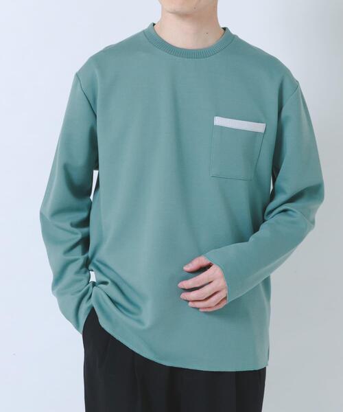 ITEMS URBANRESEARCH(アイテムズ アーバンリサーチ)の「裏ストライプダンボールカットソー(Tシャツ/カットソー・メンズ・ネイビー/ベージュ/グリーン/ブラック・MEDIUM/LARGE)」の22枚目の写真