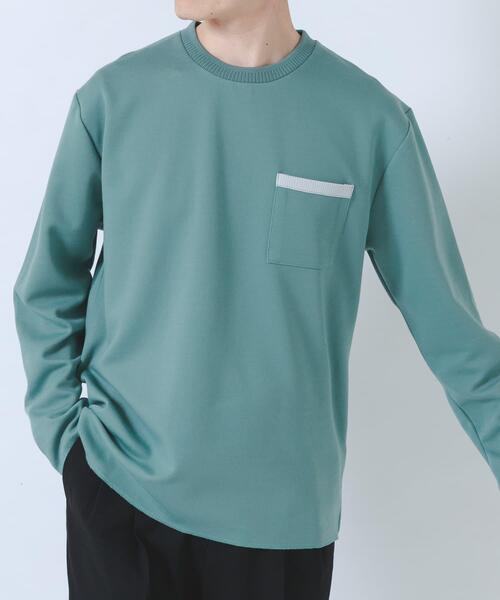 ITEMS URBANRESEARCH(アイテムズ アーバンリサーチ)の「裏ストライプダンボールカットソー(Tシャツ/カットソー・メンズ・ネイビー/ベージュ/グリーン/ブラック・MEDIUM/LARGE)」の10枚目の写真