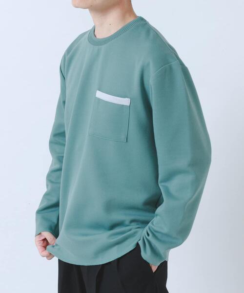 ITEMS URBANRESEARCH(アイテムズ アーバンリサーチ)の「裏ストライプダンボールカットソー(Tシャツ/カットソー・メンズ・ネイビー/ベージュ/グリーン/ブラック・MEDIUM/LARGE)」の11枚目の写真