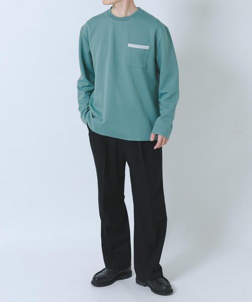 ITEMS URBANRESEARCH(アイテムズ アーバンリサーチ)の「裏ストライプダンボールカットソー(Tシャツ/カットソー・メンズ・ネイビー/ベージュ/グリーン/ブラック・MEDIUM/LARGE)」の12枚目の写真