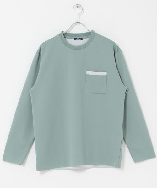 ITEMS URBANRESEARCH(アイテムズ アーバンリサーチ)の「裏ストライプダンボールカットソー(Tシャツ/カットソー・メンズ・ネイビー/ベージュ/グリーン/ブラック・MEDIUM/LARGE)」の13枚目の写真