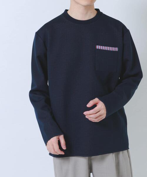 ITEMS URBANRESEARCH(アイテムズ アーバンリサーチ)の「裏ストライプダンボールカットソー(Tシャツ/カットソー・メンズ・ネイビー/ベージュ/グリーン/ブラック・MEDIUM/LARGE)」の17枚目の写真