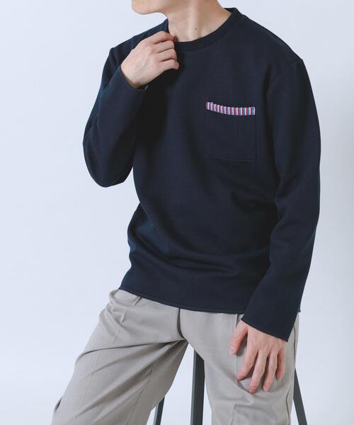 ITEMS URBANRESEARCH(アイテムズ アーバンリサーチ)の「裏ストライプダンボールカットソー(Tシャツ/カットソー・メンズ・ネイビー/ベージュ/グリーン/ブラック・MEDIUM/LARGE)」の19枚目の写真
